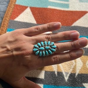 Petit point turquoise ring